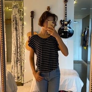 Navy Striped Short Sleeve T-Shirt